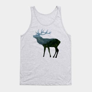 deer, antlers, stag, mountains, forest, trees Tank Top
